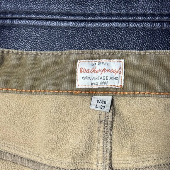 Weatherproof Vintage Men's Pants Brown Fleece Lined Stretch Regular Fit W40 L32 - Picture 14 of 16